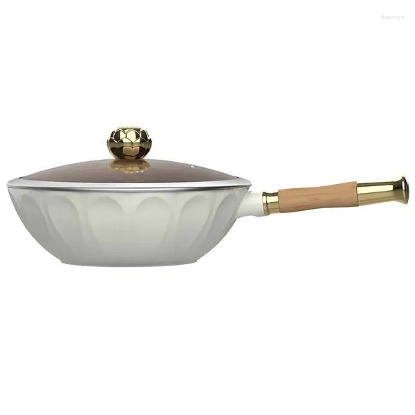 Sartenes para el hogar Lotus sartén antiadherente olla de titanio sin recubrimiento especial para estufa de Gas Cocina de Inducción freír utensilios de cocina Wok