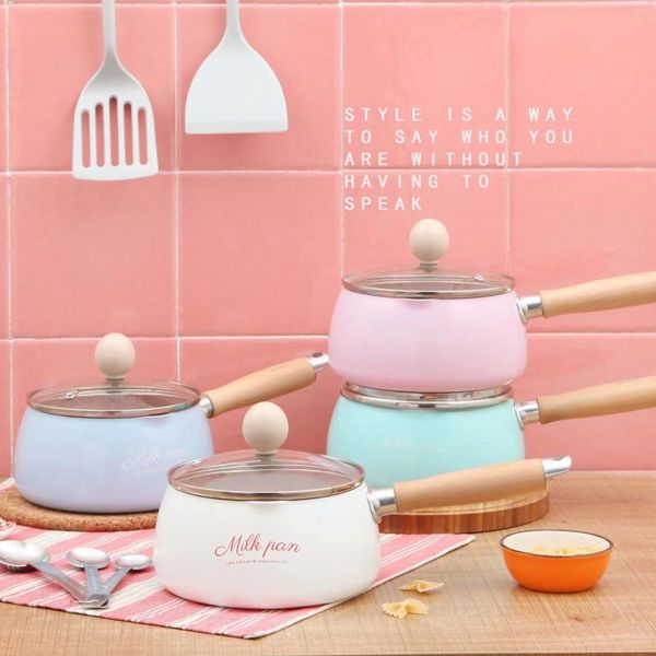 Casserole Pot de cuisine 16 cm mini-lait de Noël cadeau de chocolat sans bâton de cuisson générale pour le gaz à induction à gaz