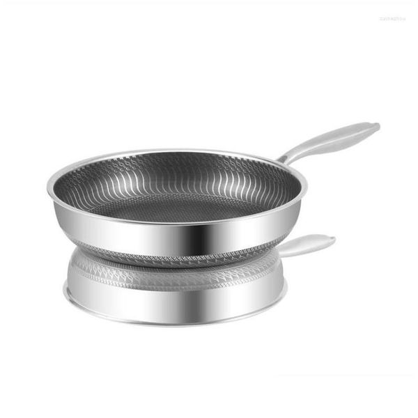Pans cuisine qualité 316/304 poêle à friture en acier inoxydable antiadhésive boute