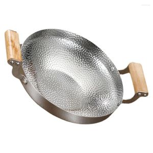 Poêles coréennes, fourniture de cuisine, poêle domestique dédiée en acier inoxydable, Wok à frire, petites casseroles de cuisine, outil en bois, ustensiles de cuisine individuels