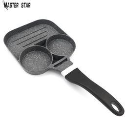 PANS Master Star Twee gaten steak anti-stick graniet coating fry pan eier potten opgewaardeerd ontwerp keukengaskoker