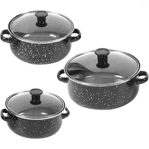 Pannen mini -email pot keramisch kookgerei niet -stok pan kookpotten met handvat kleine steelpan