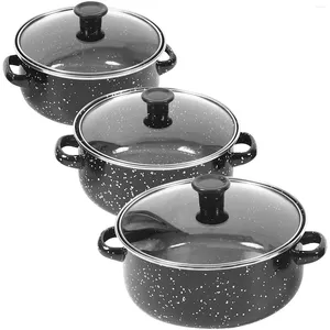 Casseroles Mini Émail Pot Sauce Pan Petite Cuisson Avec Poignée Nouilles Instantanées Couvercle Bouillant Antiadhésif