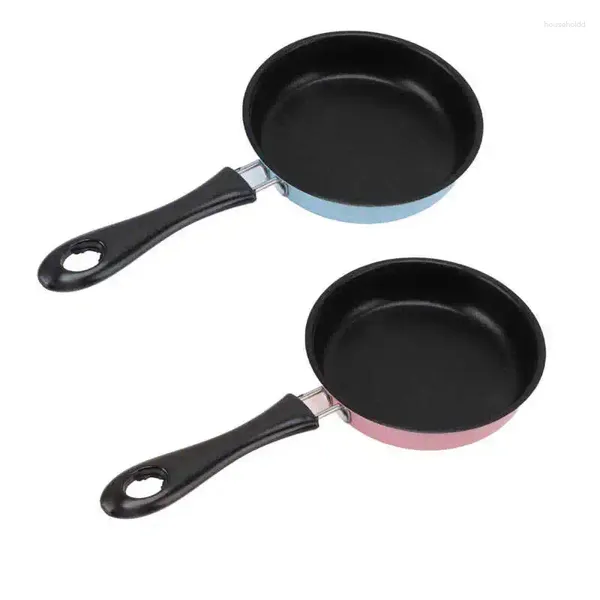 Sartenes Mini sartén de acero inoxidable para evitar que se pegue la olla de inducción, desayuno redondo, huevo pequeño para freír con mango largo de 12cm