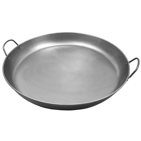 Poêles antiadhésives en fonte pour barbecue, facile à nettoyer, double face, accessoires ronds, base plate, cuisine domestique, poêle à pizza universelle non revêtue