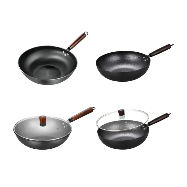 Sartenes Wok antiadherente 32cm ollas de cocina de inducción utensilios de cocina sartén de Gas sin recubrimiento