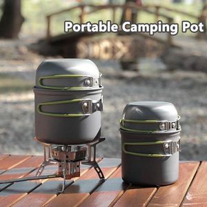 Casseroles en plein air Camping poêle batterie de cuisine antiadhésive Portable pique-nique Pot voyage Mini cuisine Durable Kit de soupe cuisson