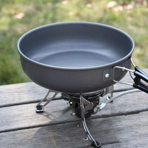 Sartenes Olla al aire libre Campamento Picnic Sartén Portátil Utensilios de cocina individuales Utensilios de aluminio de alta calidad Caldero de camping antiadherente para viajes