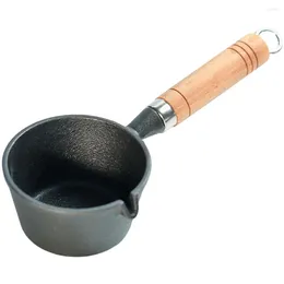 Casseroles Portable Mini Pan d'huile Bébé 3 Quart Casserole avec couvercle Pot de café domestique en bois