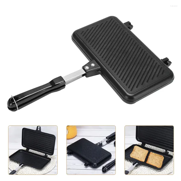 Casseroles Sandwich Pan Accueil Ustensiles De Cuisine Moule À Pain Barbecue Cuisson Aluminium Friture Plaque De Cuisson En Aluminium