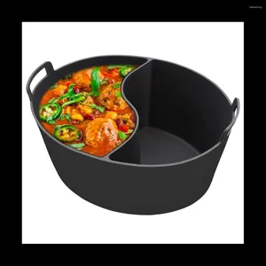 Casseroles mijoteuse diviseur Liner Fit 6QT réutilisable Silicone facile à nettoyer lavable au lave-vaisselle ovale cuisson noir