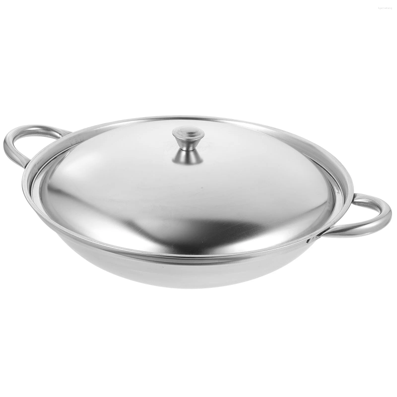 Pans Stainless Steel Pot Korean Cooking Pan Non Stick Frying Wok Fried Steak With Lid Kitchen Cookware