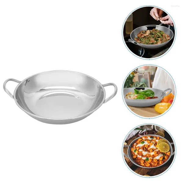 Sartenes de acero inoxidable, olla para cocina, comida, Wok, suministros para el hogar, verduras, cocina diaria