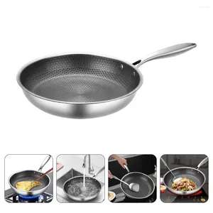 Casseroles en acier inoxydable wok poêle à frire non stick hallecomb