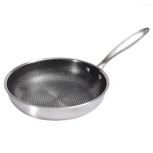 Casseroles en acier inoxydable Wok petite poêle pour la cuisson en plein air oeuf nid d'abeille travail cuisine ustensiles de cuisine