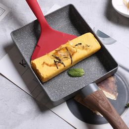 Sartenes Tamagoyaki Pan Cocina Tortilla de alta calidad Antiadherente Cocina de inducción cuadrada Estufa de gas General con espátula Cepillo de aceite