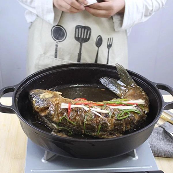 Casseroles Poêle en fonte à durée limitée, non revêtue, antiadhésive, pour crêpes, steak frit, riz, poêle universelle épaissie, ustensiles de cuisine