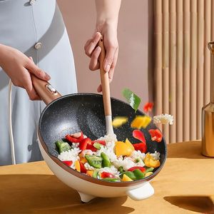 Pannen Wok Kookgerei Slimme Elektrische Koekenpan Multifunctionele Roerbak Koken Fondue Keukengerei Huishoudelijke Artikelen 231213