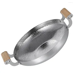 Poêles Wok pour poêle, outil de cuisson, Pot sec, poêle en acier inoxydable, poêle à frire en métal