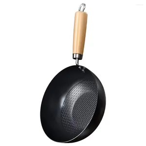 Casseroles Wok Cuisine Pan Petit travail sur des woks en fer non revêtus pour cuisinière électrique marmite plaque chauffante