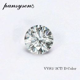 PANSYSEN 3ct D Color corte redondo Moissanite piedras sueltas 9mm VVS1 excelente paso de corte positivo diamante prueba piedras preciosas al por mayor H1015