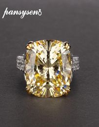 Pansysen Charms 1414 mm Anneaux de citrine naturelle pour femmes 100 authentiques 925 Bijoux en argent sterling Ring T20092564181