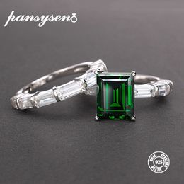 Pansysan Real 925 sterling zilveren ringen voor vrouwen 100% natuurlijke smaragdd edelsteen fijne sieraden bruiloft verlovingsring 2019 nieuw CJ191205