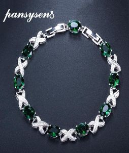 Pansysen féminin de fête braclets réel argent 925 bijoux émeraude saphire bracelet femelle femelle cadeau anniversaire 158479327932