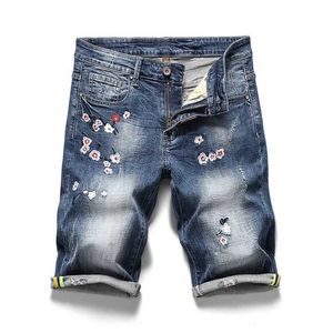 Pantalon Corto Hombre Denim Shorts Genou Longueur Jeans Hommes Été Casual Shorts Jean Hommes X0621