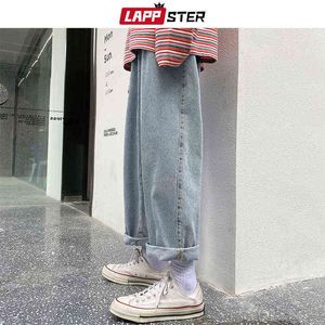 Pantalones vaqueros delgados azules LAPPSTER pantalones Harem para hombre ropa de calle japonesa Hip Hop masculinos 0309
