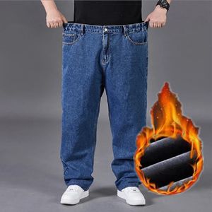 Pantalones Vaqueros Hombre Plus Size Jeans voor Mannen Winter Warm Wijde Pijpen Jeans 30-48 Losse Lange Broek baggy Jeans 240228