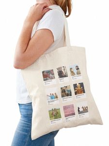 Pante Wes Anders Tote Bag Reutilisable Canvas Fi Shop Grocery School Femal Gril Women Persal U5WL #