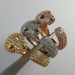 Bague Panthere BIG pour homme designer diamant émeraude plaqué or 18K T0P qualité plus haute qualité compteur mode style classique cadeau d'anniversaire 004