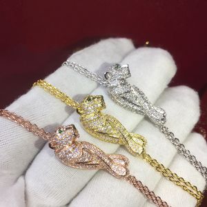 Bracelet de charme de bracelet Panthere pour femme designer Diamond Emerald Gold plaqué 18k T0p Qualite de qualité de luxe de luxe de qualité Classique Premium Gifts 022