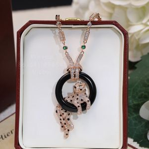 panthere ketting voor dames ontwerper voor man diamant Emerald Verguld 18K T0P kwaliteit officiële reproducties klassieke stijl mode luxe exquise geschenk 012