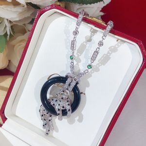 Panthere ketting voor dames ontwerper voor man diamant smaragd verguld 18K sieraden klassieke stijl Europese maat luxe kristal 012