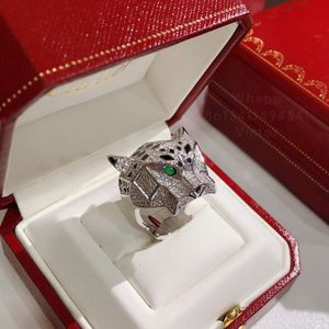 Panthere Ring Vrouw Ontwerper voor Man Diamond Emerald T0P Kwaliteit Vergulde Officiële Reproducties Klassieke Stijl Exquise Gift 025