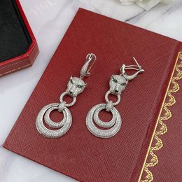 serie panthere GRANDES pendientes para mujer diseñador esmeralda Chapado en oro 18K T0P calidad más alta calidad de contador estilo clásico moda regalos premium 009