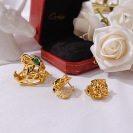 Boucle d'oreille série Panthere AU750 clous de qualité supérieure marque de luxe clous dorés 18 carats pour femme marque design nouvelle vente diamant cadeaux premium boucles d'oreilles 5A
