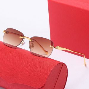 Pantherede Diseñador Gafas de sol Hombres Mujeres Chapado en oro Cabeza de leopardo Mujeres Moda moderna Marca Marco óptico Señoras Panther Carti Gafas Costilla