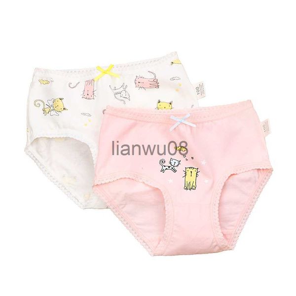 Bragas 2 piezas ropa interior para niñas pequeñas Bowknot encaje algodón adolescente bragas paquete niños calzoncillos niño suave niña pantalones 216 años x0802