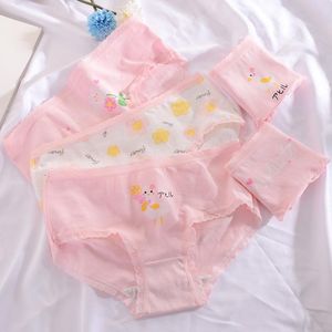 Slipje 2022 Tiener bloemen gedrukt roze onderbroek Jonge meisjesbroeken comfortabel katoenen kinderen ondergoed kleding