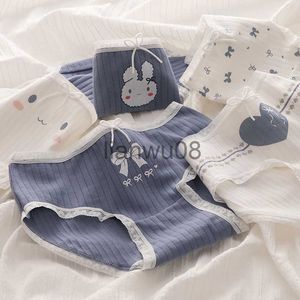 Slipje 2022 Tiener Slipje Cartoon Konijn Ondergoed Blauw Onderbroek 3 Stuks Meisje Slips Comfortabele Katoenen Kinderkleding X0802