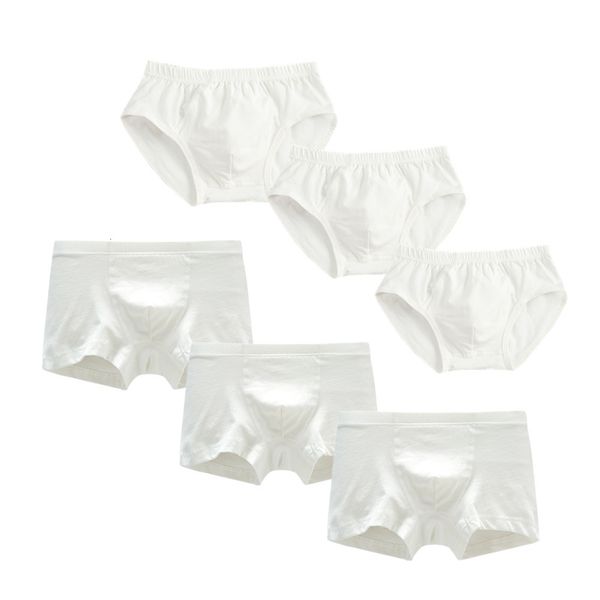 Sous-vêtements pour enfants, lot de 3 pièces, couleur unie, short blanc en coton, Boxer pour grands garçons, slips pour tout-petits, 221205