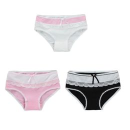 Slipje 3 stks/lot Girls Lace Girl ondergoed Kinderen katoenlingerie onderbroek gedurende 12-18 jaar