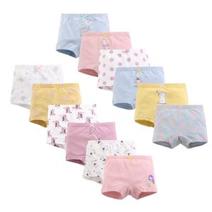 Culottes 4 pièces pur coton doux sous-vêtements pour enfants filles motif de dessin animé rose enfants Boxer slips enfant fille pantalon 2 12 ans L221205