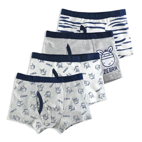 Culottes 4 Pcslot coton Shorts sous-vêtements pour garçons sous-vêtements pour enfants Boxer slips dessin animé motif doux enfants adolescent 414y 230322