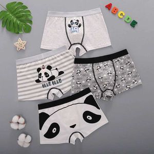 Culotte 4 pièces / Ensemble de mignons de dessins animés Panda à motifs de sous-vêtements doux en coton adaptés aux enfants adolescents garçons boxeurs et wx5.27 flexible