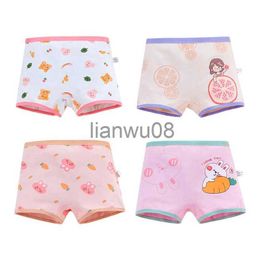 Lot de 4 sous-vêtements en coton pour filles confortables et respirants sous-vêtements de petite fille de dessin animé mignon adaptés aux filles âgées de 38 ans x0802