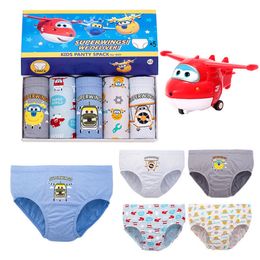 Slipje 5 stks Lot 1 14t Kids ondergoed katoen cartoonpatroon Super Wings Dinosaur Baby Boy Shorts 221205